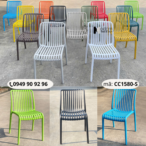 Ghế cafe nhựa đúc xếp chồng CC1580-S