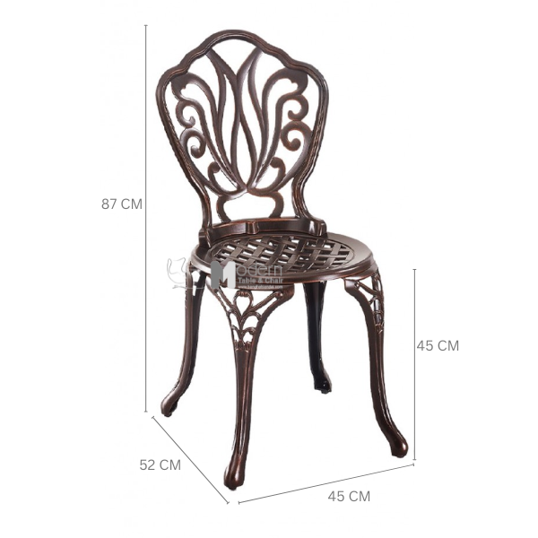 Ghế nhôm đúc lưng hoa sen CC2007-A