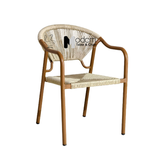 Ghế Cafe ngoài trời dây nhựa đan có tay vịn CC2038-T