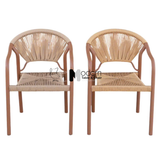 Ghế Cafe ngoài trời dây nhựa đan có tay vịn CC2038-T