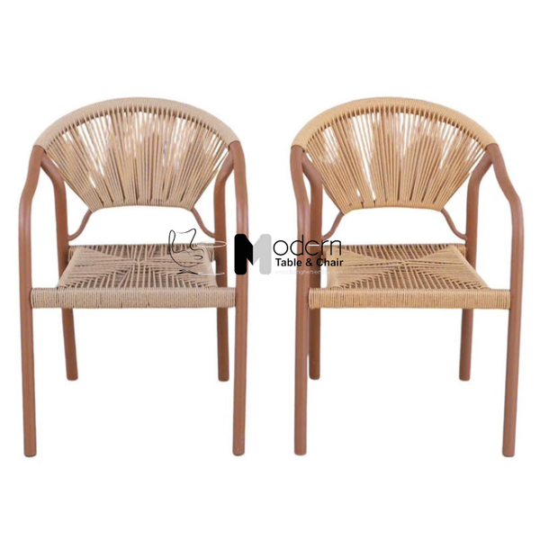 Ghế Cafe ngoài trời dây nhựa đan có tay vịn CC2038-T