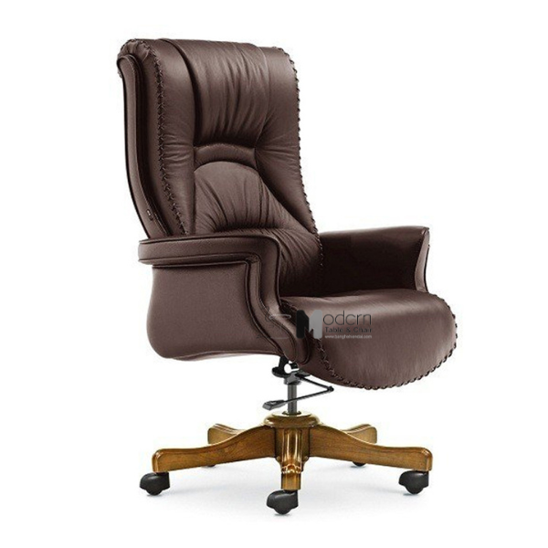 Ghế chủ tịch nệm dày chân gỗ CD7118-P