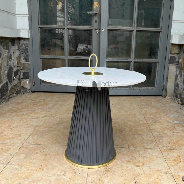 Bàn trà tròn mặt đá chân sắt TS0956-06E