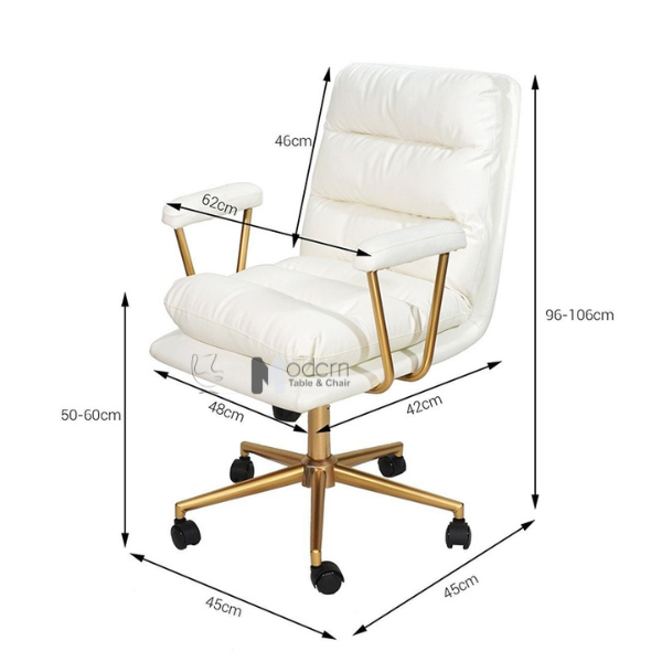 Ghế làm việc chân nhũ vàng CE1018-P