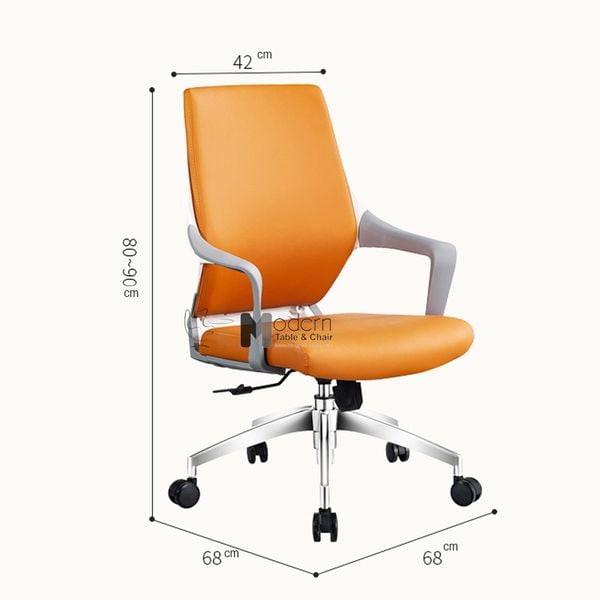 Ghế nhân viên nệm PVC màu cam CE4432-P