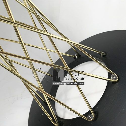 Bàn cafe mặt đá chân mạ vàng CYCLONE D-08E