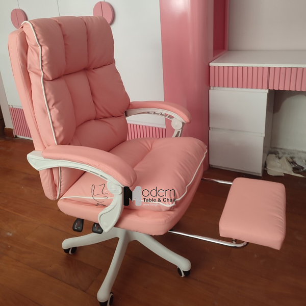 Ghế nữ làm việc màu trắng hồng CR4104-P