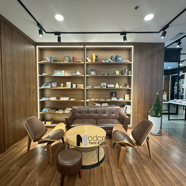 Ghế thư giãn gỗ uốn cong Shell Chair