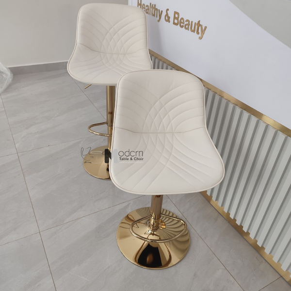 Ghế bar nệm da chân vàng CB2158B-P