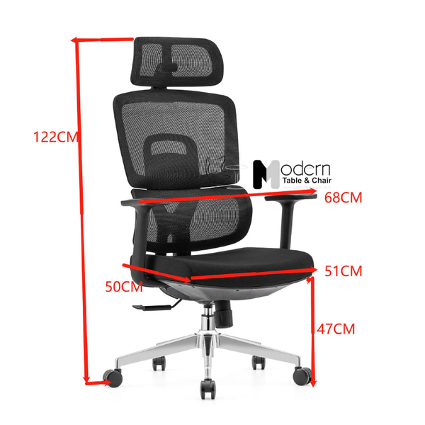 Ghế văn phòng lưng lưới cao có tựa đầu hiện đại CM4527-2M