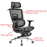 Ghế công thái học có gác chân CR4324-M