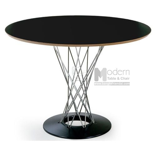 Bộ bàn ghế tiếp khách: 1 bàn CYCLONE A 08C composite + 4 ghế Bertoia thép sơn