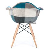 Ghế cafe vải đa sắc chân gỗ DAW-F13