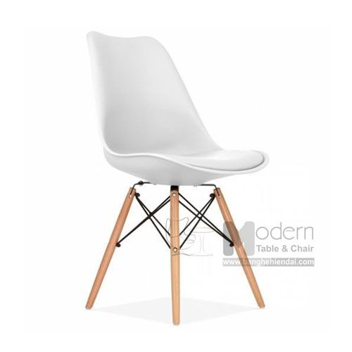 DSW-P11 | Ghế cafe fastfood thân nhựa có nệm, chân gỗ nhập khẩu