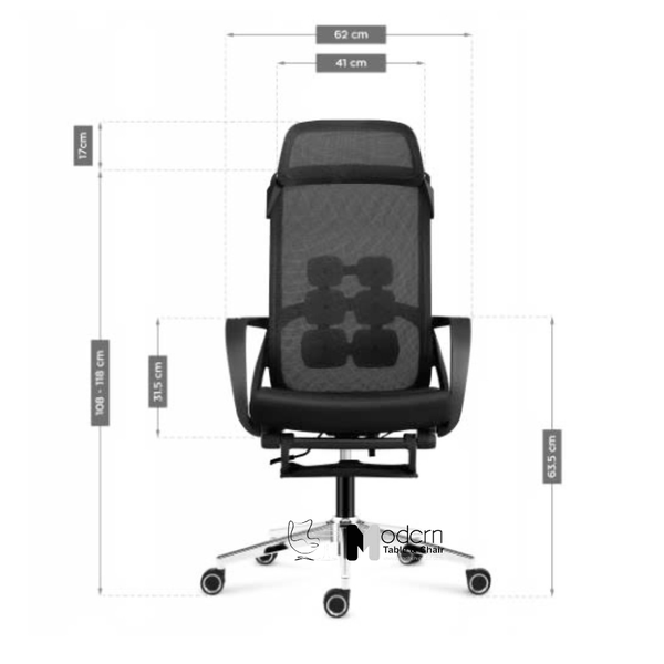 Ghế xoay văn phòng lưng cao có tựa đầu gác chân tự điều chỉnh CR4329-M