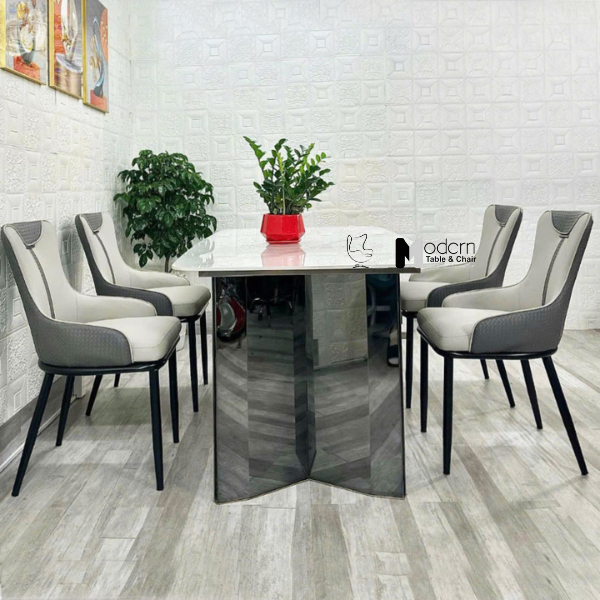 Bộ bàn ăn 4 ghế mặt đá 1m6 nhập khẩu TN1234-16E / ECO 44A-P