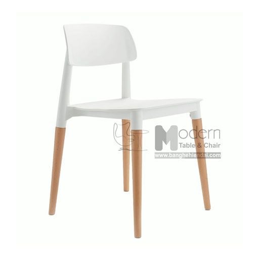 Ghế nhựa chân gỗ màu trắng FILLY-S7