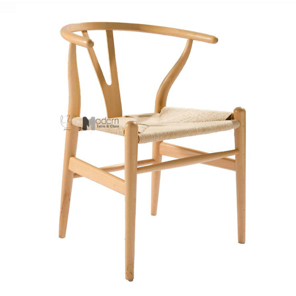 Ghế phòng ăn gỗ Ash nệm đan WISHBONE