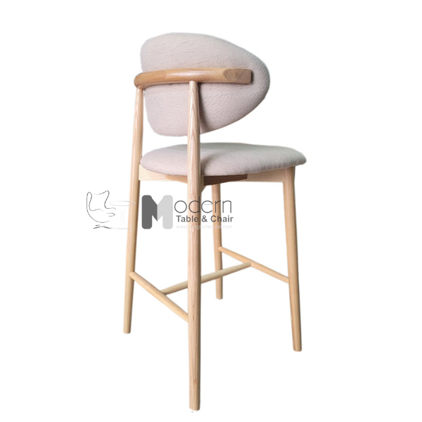 Ghế đảo bếp chân gỗ Ash nệm vải CB LEO-65F cao 65 cm