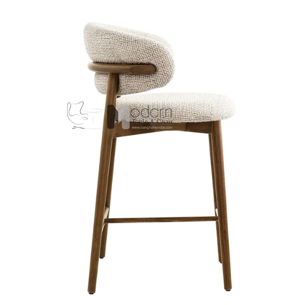 Ghế đảo bếp chân gỗ Ash nệm vải CB LEO-65F cao 65 cm