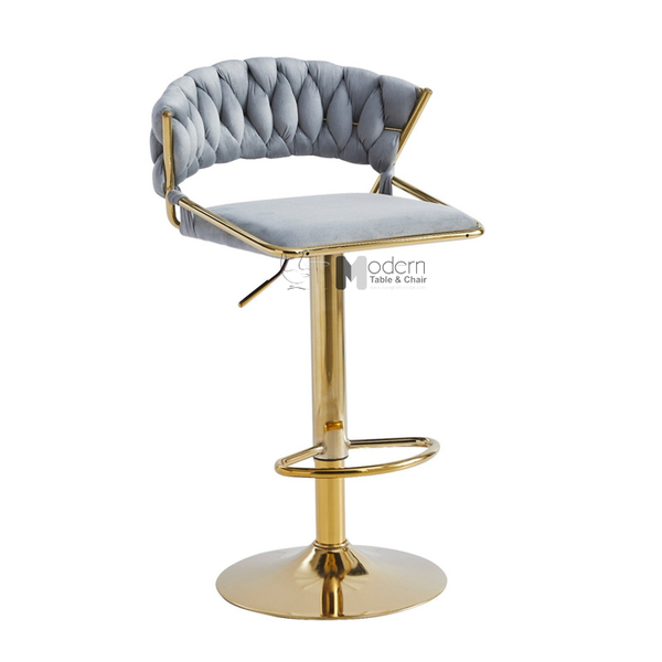 Ghế quầy bar chân vàng nệm vải nhung CB2164B-F
