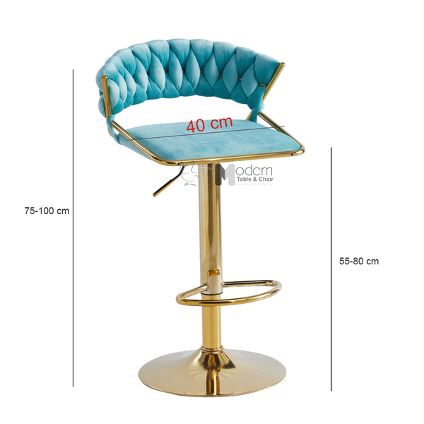 Ghế quầy bar chân vàng nệm vải nhung CB2164B-F