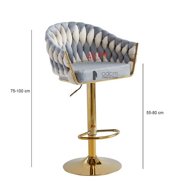 Ghế bar tư vấn spa chân mạ vàng tăng giảm CB2163B-F