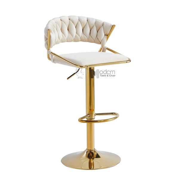 Ghế quầy bar chân vàng nệm vải nhung CB2164B-F