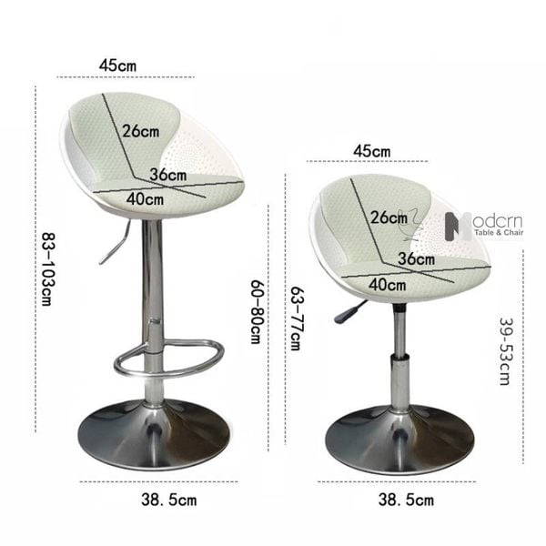 Ghế bar đảo bếp khung nhựa có nệm CB2298-P