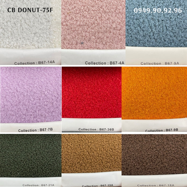 Ghế bar Donut khung gỗ vải lông cừu CB DONUT-75F