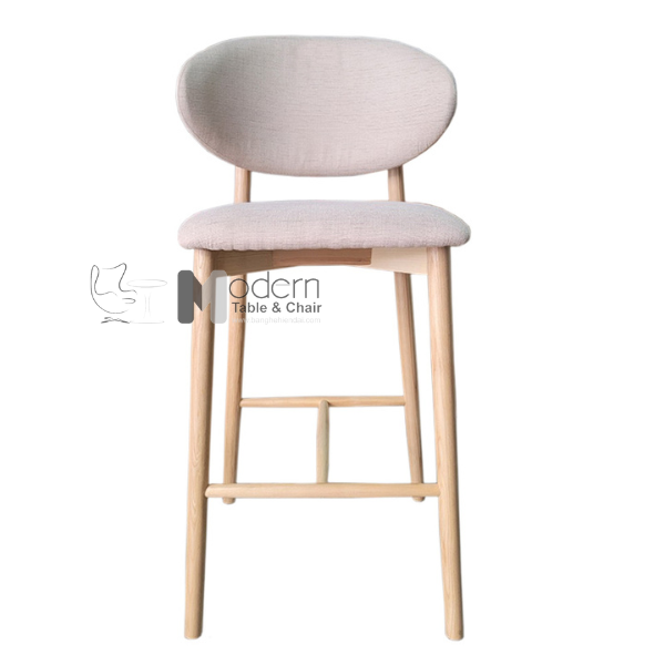 Ghế đảo bếp chân gỗ Ash nệm vải CB LEO-65F cao 65 cm