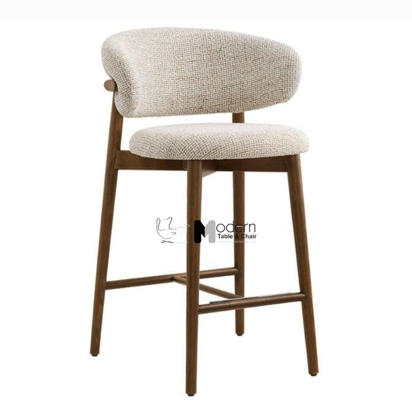 Ghế đảo bếp chân gỗ Ash nệm vải CB LEO-65F cao 65 cm