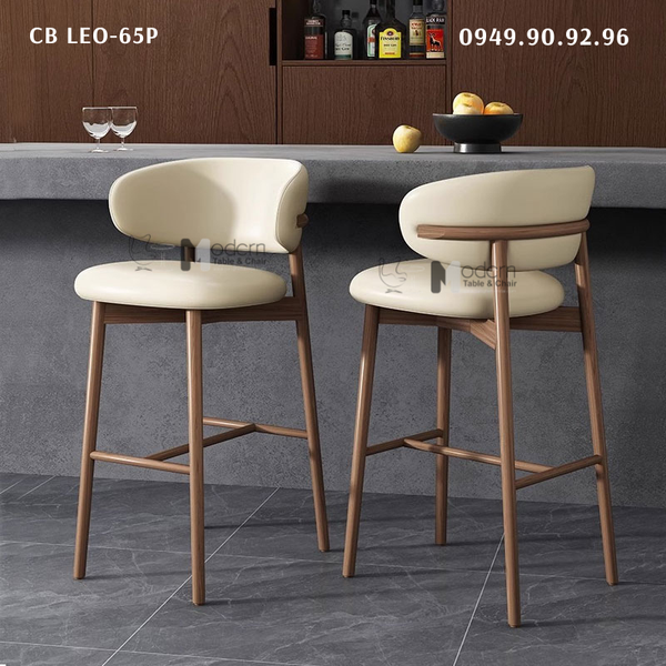 Ghế bar khung gỗ ASH nệm PVC CB LEO-65P