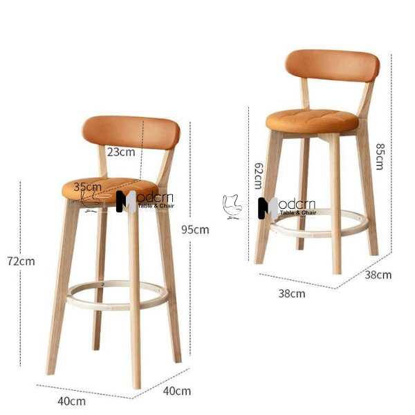 Ghế bar khung gỗ thân nệm có tựa lưng CB BEE-72W