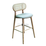 Ghế quầy bar gỗ ash lưng mây đan CB DECO-75W