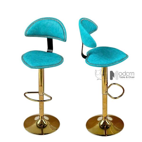 Ghế bar tiếp khách chân mạ vàng cổ điển CB2299B-P