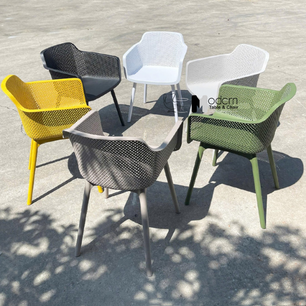 Ghế cafe nhà hàng nhựa đúc có tay CC1581-S