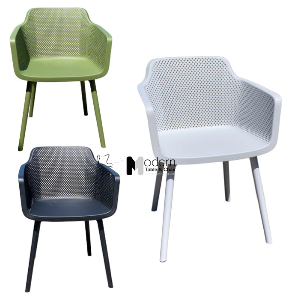 Ghế cafe nhà hàng nhựa đúc có tay CC1581-S