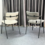 Ghế cafe tiếp khách nệm vải chân sắt xếp chồng CC3011-F