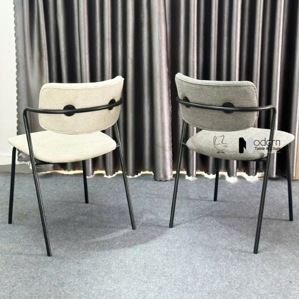 Ghế cafe tiếp khách nệm vải chân sắt xếp chồng CC3011-F