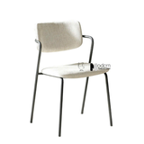 Ghế cafe tiếp khách nệm vải chân sắt xếp chồng CC3011-F