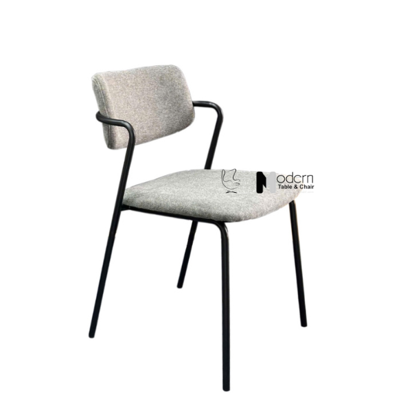 Ghế cafe tiếp khách nệm vải chân sắt xếp chồng CC3011-F