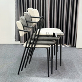 Ghế cafe tiếp khách nệm vải chân sắt xếp chồng CC3011-F