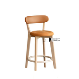 Ghế đảo bếp khung gỗ thân nệm có tựa lưng CB BEE-62W