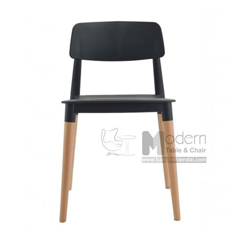 Ghế nhựa chân gỗ màu đen FILLY-S7