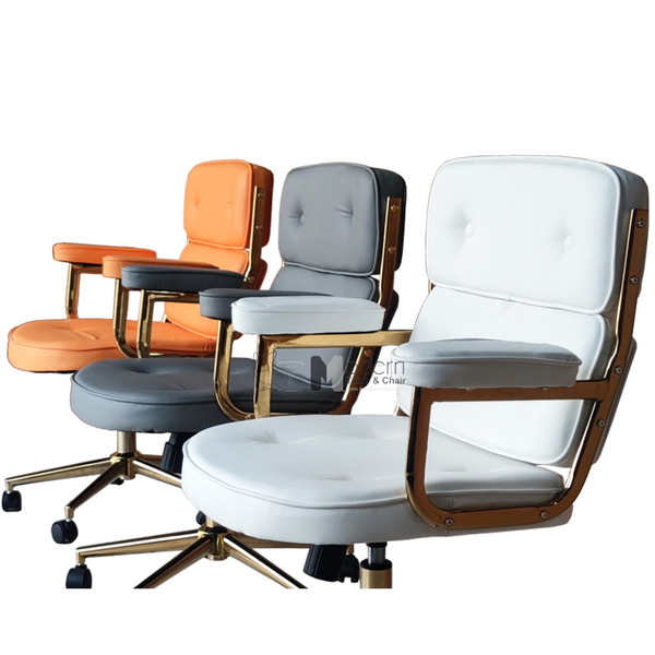 Ghế xoay làm việc lưng trung nệm PU dày CE1027-P