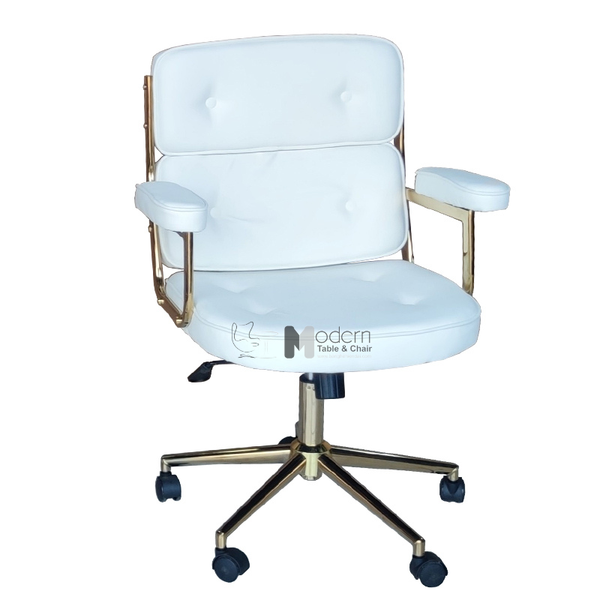 Ghế xoay làm việc lưng trung nệm PU dày CE1027-P