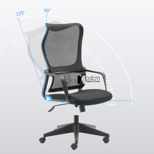 Ghế làm việc lưng lưới nệm đen có ngả lưng CM4546-M