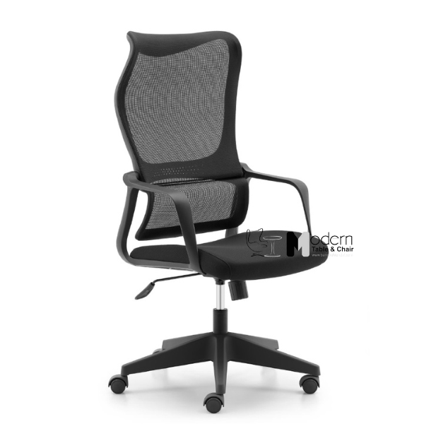 Ghế làm việc lưng lưới nệm đen có ngả lưng CM4546-M