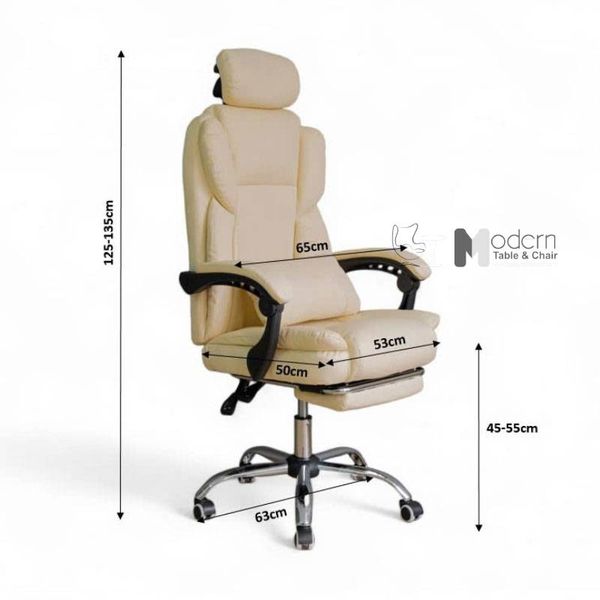 Ghế làm việc nệm PVC có gác chân tựa đầu CR4117-P